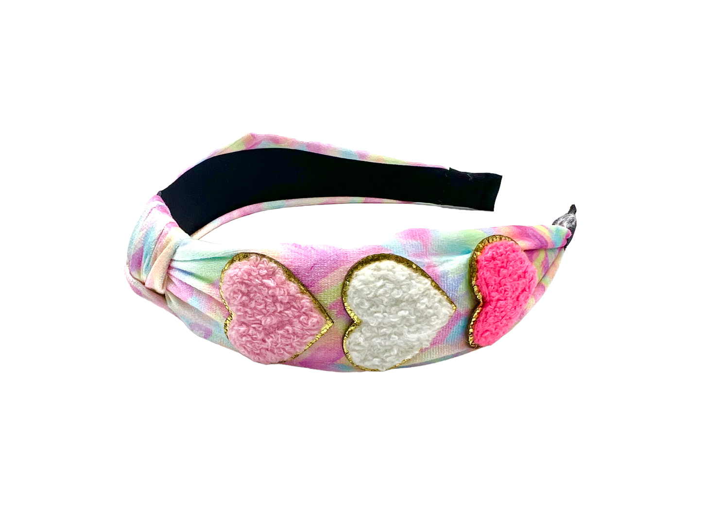 Varsity Tie Dye Heart Knot Headband