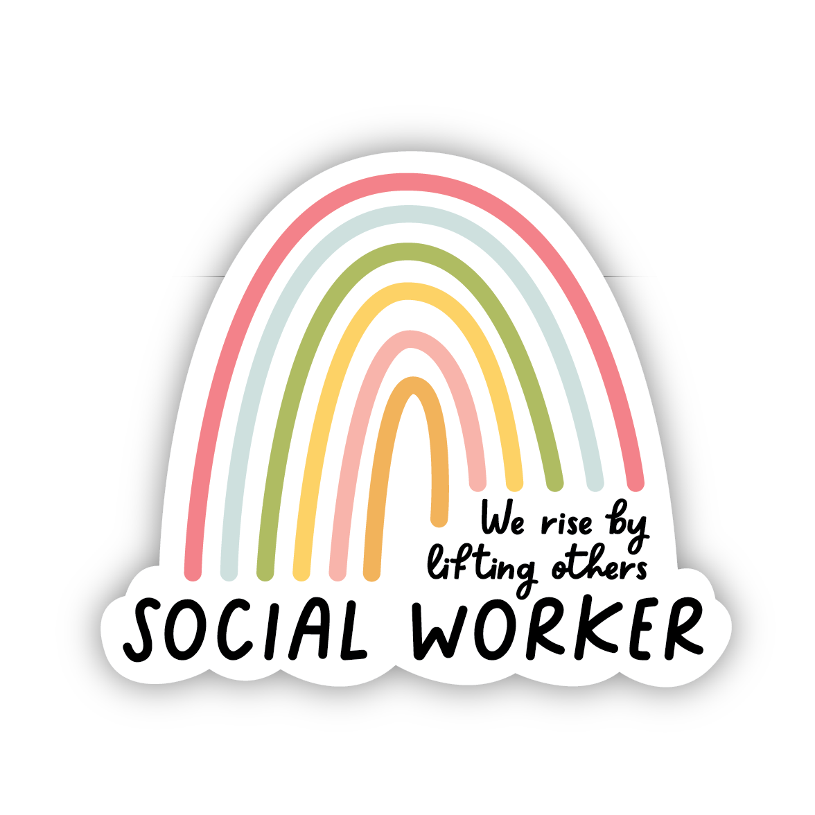 Colorful Social Work Rainbow Sticker