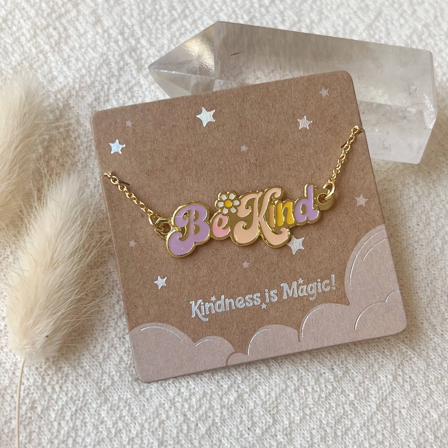 Be Kind Necklace in Pastel Lettering