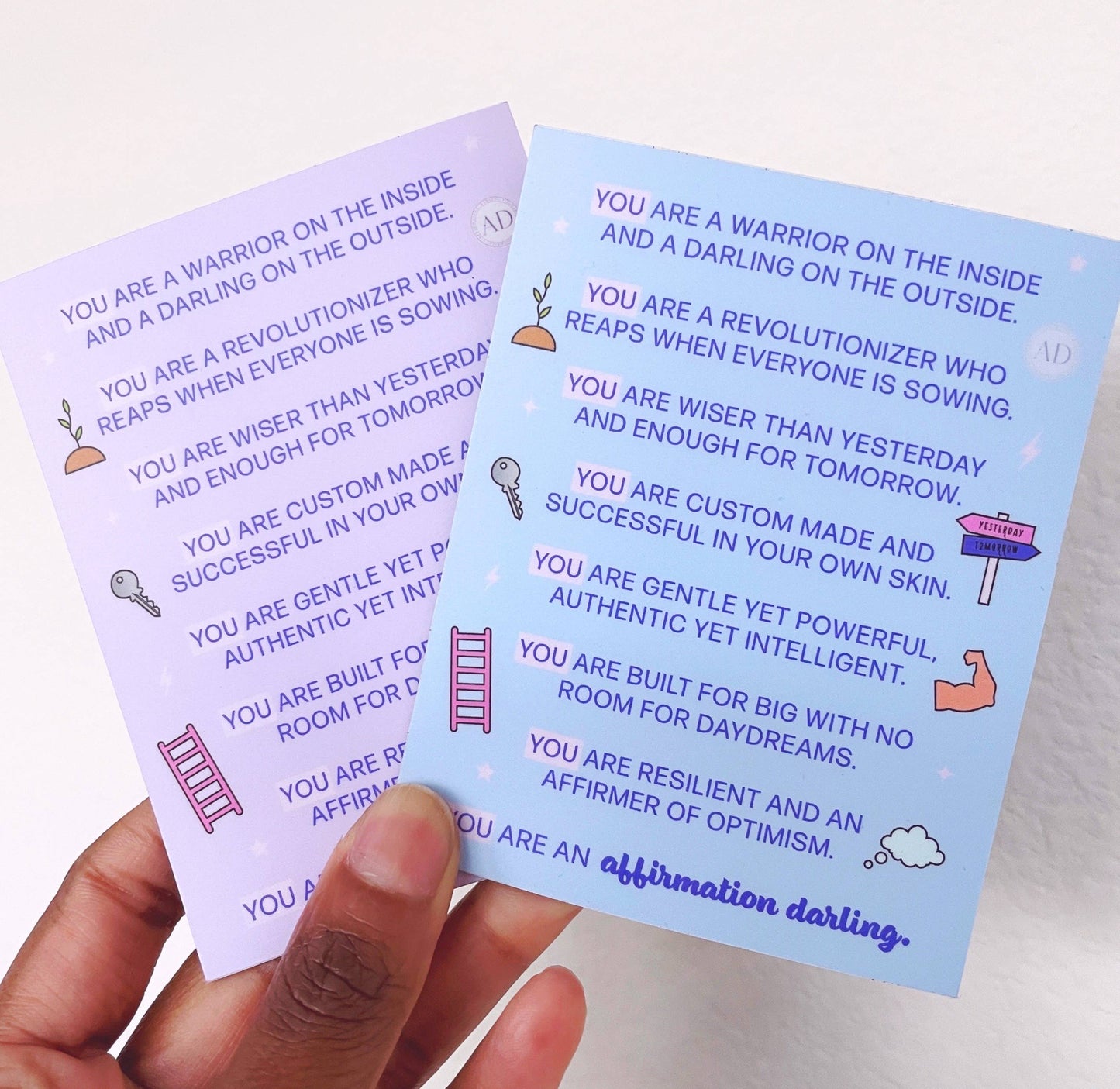 Positive Reminders Magnets in Sky Blue