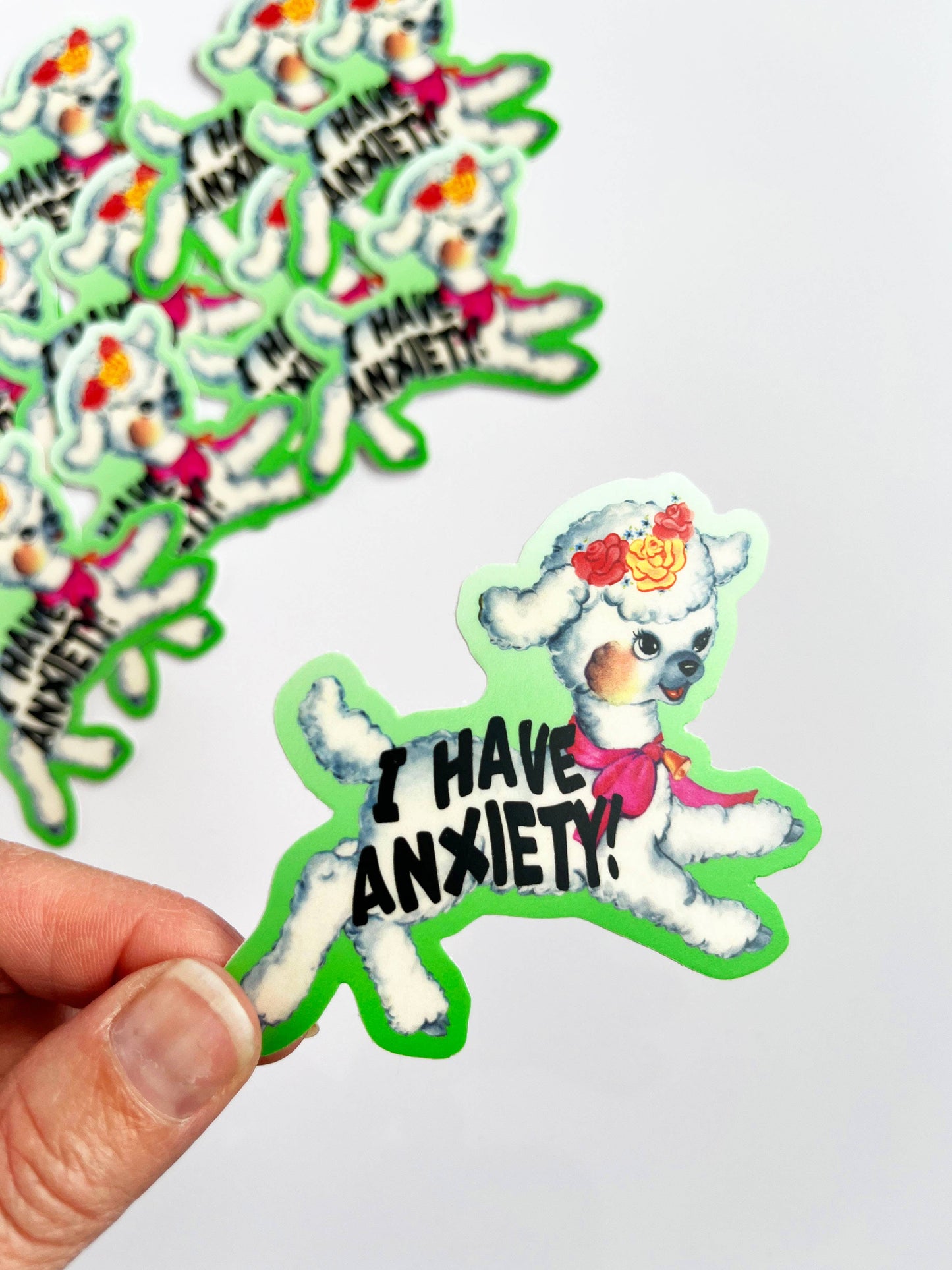 "I Have Anxiety" Cute Lamb Sticker