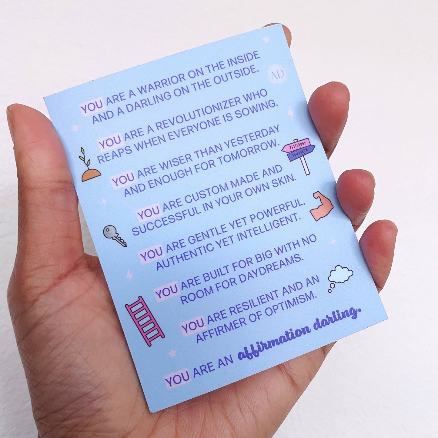 Positive Reminders Magnets in Sky Blue
