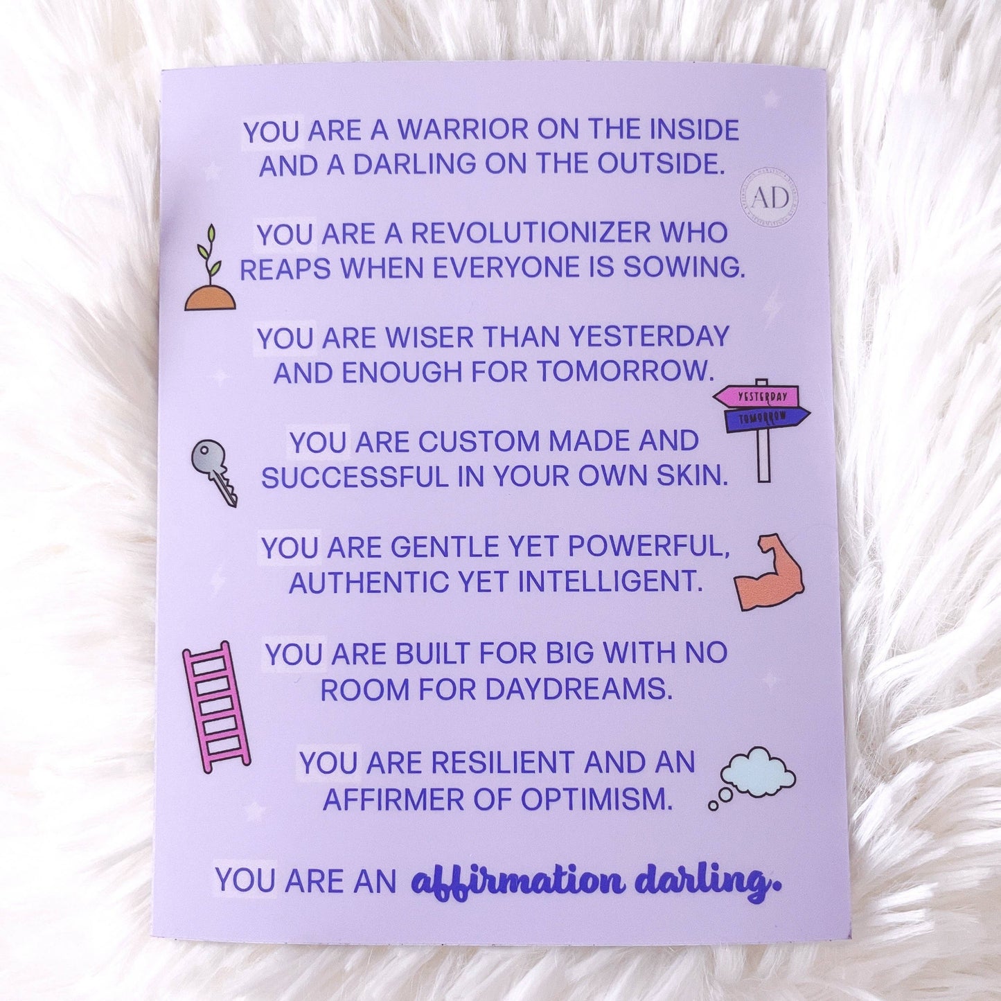 Positive Reminders Magnets in Sky Blue