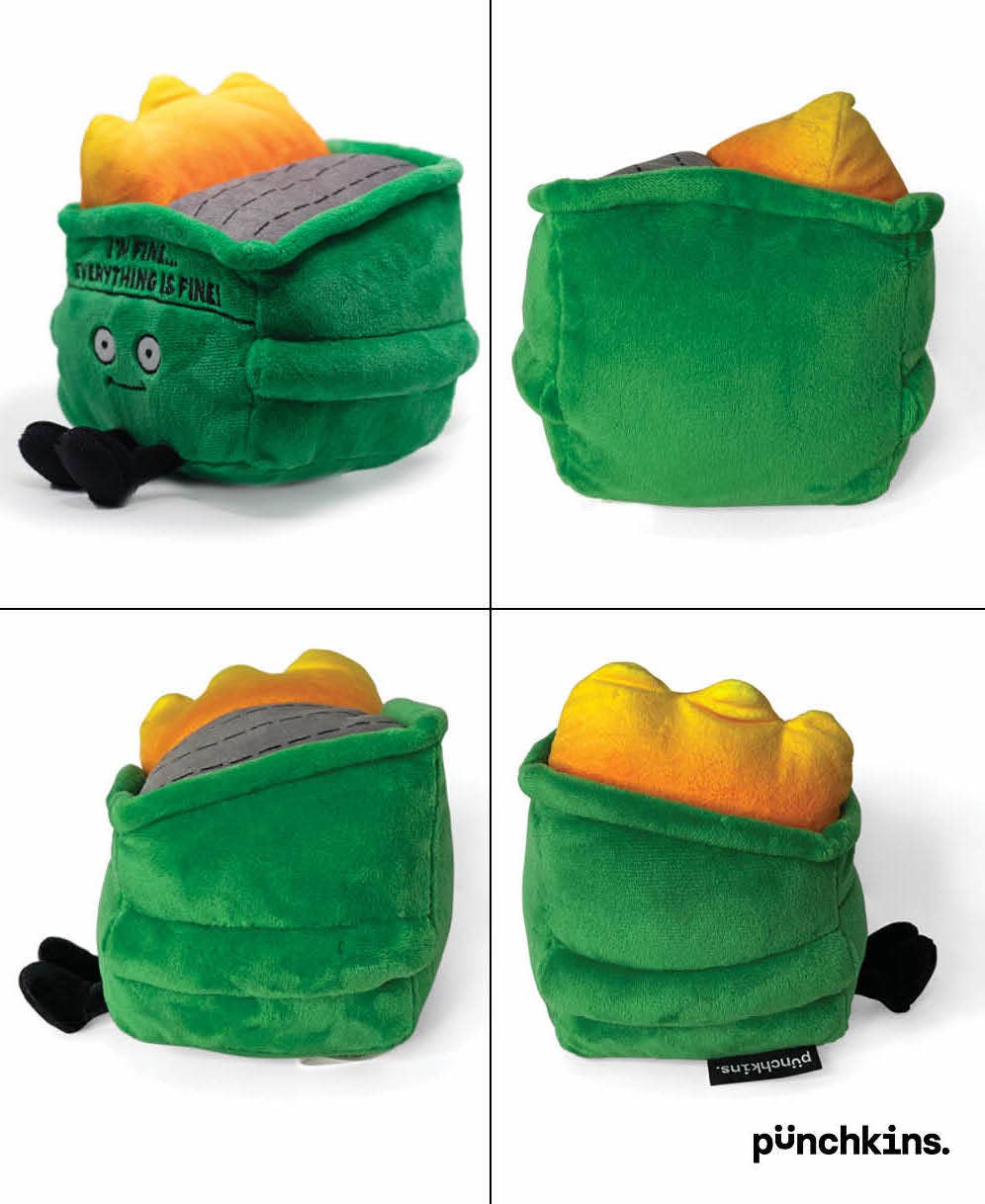 "I'm Fine...Everything's Fine" Dumpster Fire Plushie Meme