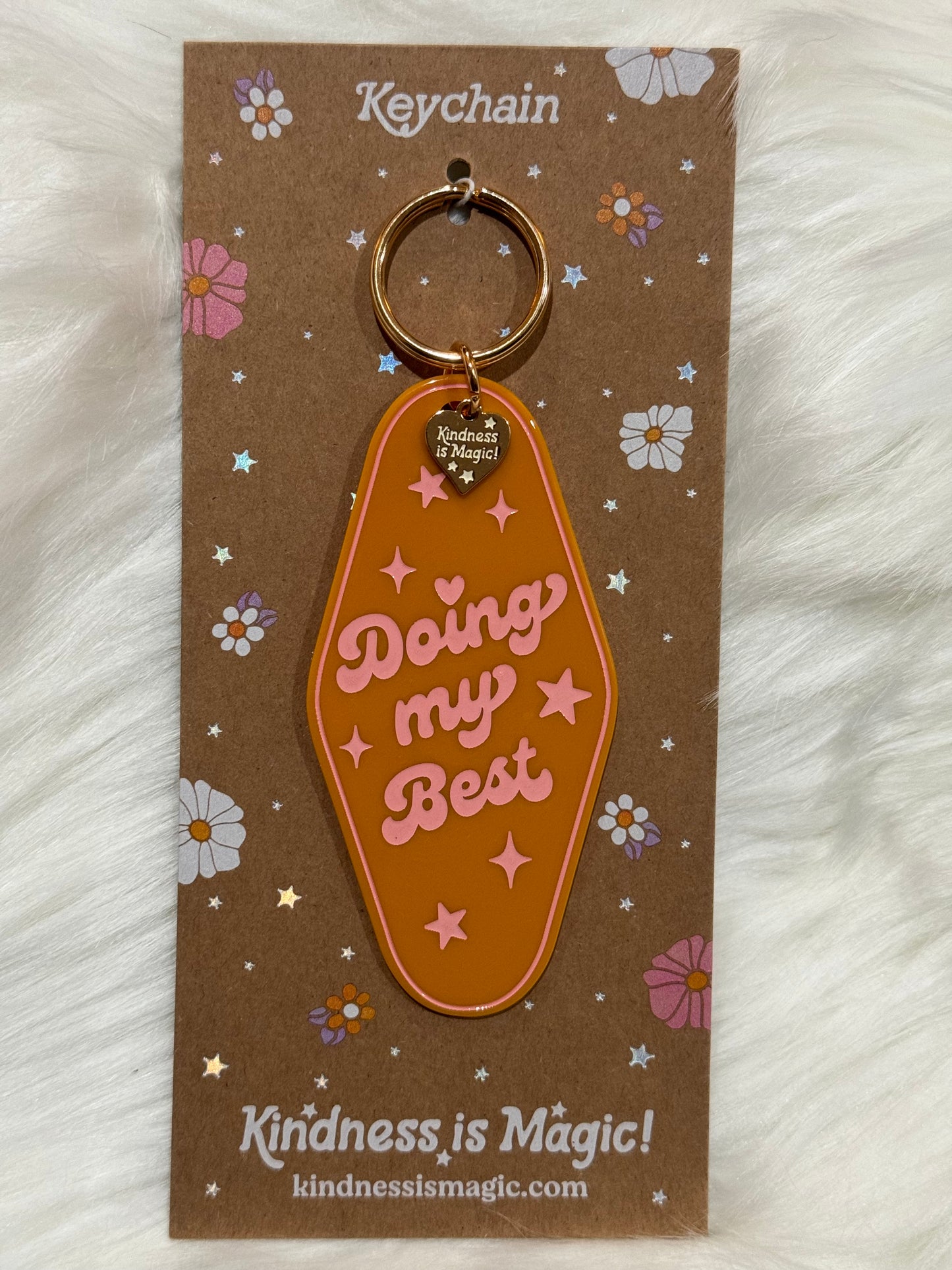 Inspirational Motel Keychain "Doing My Best"