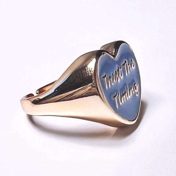 Intention Ring "Just Breathe" in Purple