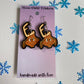 Christmas Dog Hand Painted Wood Earrings
