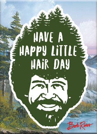 Bob Ross- Happy Hair Day 2.5" x 3.5" Flat Magnet