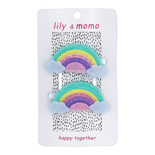 Pastel Rainbow Hair Clips- Mint