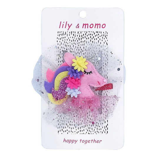 Pastel Unicorn Hair Clip- Pink